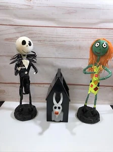 Jack Skellington And Sally Paper Mache Characters 18” Tall W/ Lock - Picture 1 of 4