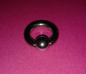 HEAVY GAUGE 5X20MM PRINCE ALBERT NIPPLE EAR BCR PA RING SPRING LOADED 14MM BALL - Picture 1 of 2