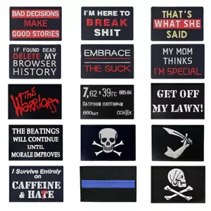 Embroidered Patches Sew On transfers Hook Loop applique badge emblem Many Choice - Picture 1 of 43