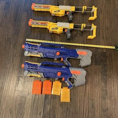 Lot Nerf Dart Guns Rifle Longshot and Recon CS-6  Clips Magazines 2006 Tested - Image 1 of 4