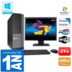 PC DELL 3020 SFF Intel G3220 RAM 4Go Scheibe 2 Zu Wifi W7 Bildschirm 22 " - Bild 1 von 4