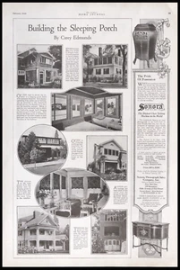 1920 Building the Sleeping Porch Older Homes Architecture Photos Magazine Page - Imagen 1 de 1