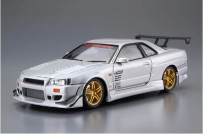 Aoshima 1:24 The Tuned Car No.50 Nissan C-WEST BNR34 Skyline GT-R Plastic Model - Immagine 1 di 3