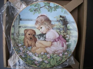 Hamilton My Very Best Friends Collector Plate w COA Little Girl Puppy Kitty - Picture 1 of 3
