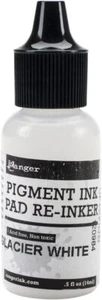 Ranger Pigment Ink 0.5 oz. reinker Bottle Glacier White,Ink & Pads - Picture 1 of 1