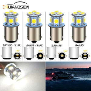 2PCS BA15S BAY15D BA15D BAU15S LED Turn Signal Reverse Light 8SMD White Bulbs 6V - Imagen 1 de 11