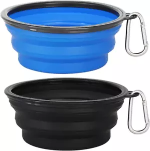 Large Collapsible Dog Bowls 2 Pack, 34Oz Foldable Dog Travel Bowl, Portable Pet - Picture 1 of 12