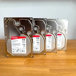 4x Toshiba N300 8TB SATA III 3.5 in NAS Hard Disk Drives HDD (HDWN180UZSVA) - Picture 1 of 1