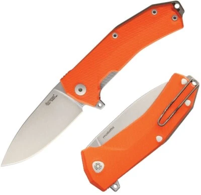 Cuchillo Plegable LionSTEEL KUR 3.38" Herramienta Sleipner Hoja de Acero Naranja Mango G10 Foto 1 de 4
