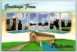 Saludos de postal desde Oxford Alabama puente cubierto grande - Imagen 1 de 2