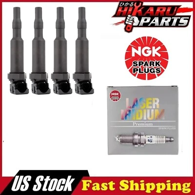 4 件 NGK 铱火塞 &4x 点火线圈适用于宝马 320i 328i 228i 428i 528i 2.0 — 第 1/4 张图片