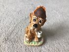 Vintage 1985 Lefton China Hand Painted Bloodhound Dog W/Pipe Figurine #04971