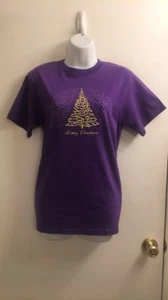 NWOT GOLD CHRISTMAS TREE TOP/BLOUSE/T-SHIRT SIZE SMALL NICE!! - Picture 1 of 7