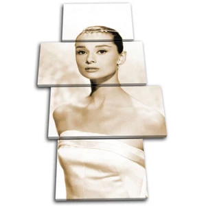 Audrey Hepburn Iconic Celebrities MULTI CANVAS WALL ART Picture Print VA - Picture 1 of 1