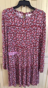 NUEVO Vestido Babydoll de Manga Larga Knox Rose para Mujer Rojo Flor Talla S Nuevo con Etiquetas - Imagen 1 de 5
