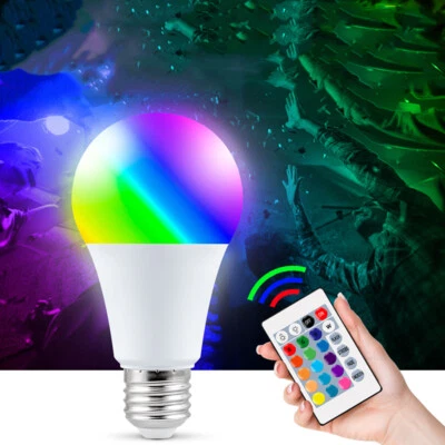 RGB Bulb Led Light 16 Colour Changing Remote Control Bayonet Screw Lamp E27 - Image 1 of 4