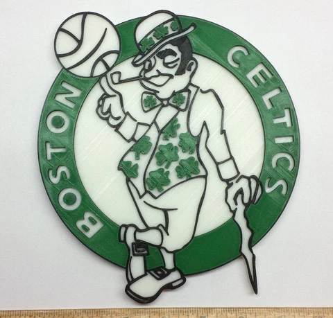 Boston Celtics 3D Basketball Logo (2 Versions) - Emblem, Ornament or Magnet !! Cover