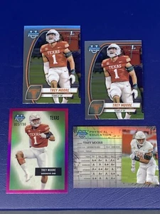 2024 Bowman U Chrome Football 1st TREY MOORE Physical Education SP Fuchsia #/150 - Picture 1 of 10