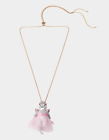 Betsey Johnson Holiday Whimsy Fairy Cat With Bling Pendant Pink