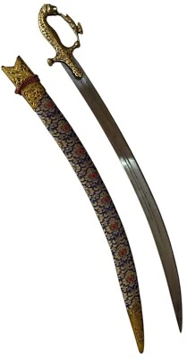 Antigua Reproducción Espada de Boda Rajput Shahi Talwar Recién Hecha Empuñadura de León Foto 1 de 4