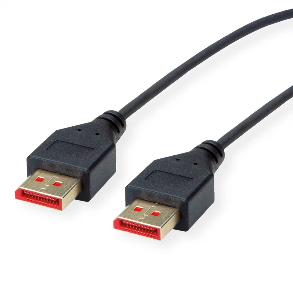 DisplayPort Kabel, v1.4, DP ST - ST, SLIM, schwarz, 1 m / (8K, UHD-2) - Bild 1 von 3