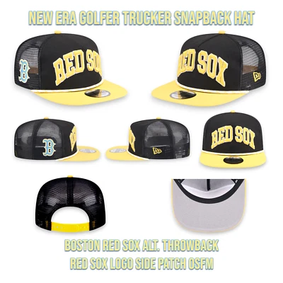 New Era Boston Red Sox Alt. Parche con el logotipo de los Medias Rojas sombrero Snapback golfista camionero OSFM Foto 1 de 4