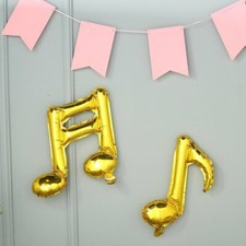 6 Gold Music Notes Mylar Foil Balloons Wedding Birthday Event Party Decorations
