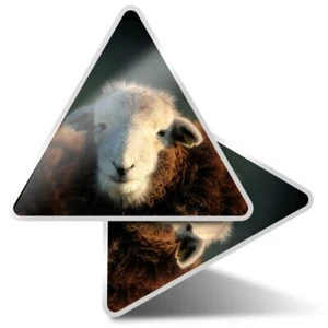 2 x Triangle Stickers  7.5cm - Herwick Sheep Lamb Cumbria UK  #45323 - Afbeelding 1 van 9