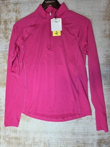Puma YOU-V 1/4 Zip Pullover Womens Small Golf Shirt Pink Garnet Rose UV UPF 50+ - Picture 1 of 14