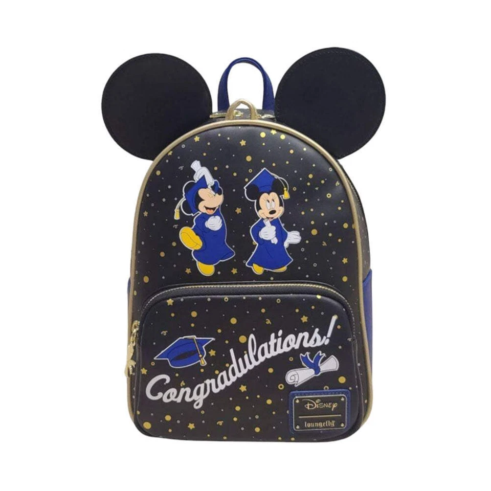 Nouveau Loungefly Disney Mickey & Minnie Graduation Mini sac à dos exclusif aux - Photo 1/1