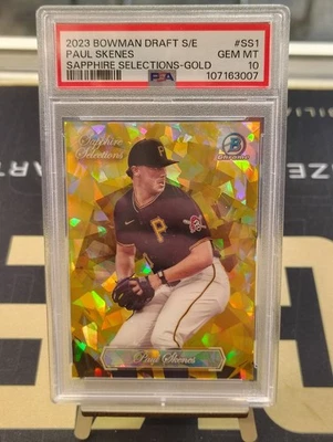 2023 Bowman Chrome Draft S/E Sapphire Selections Paul Skenes RC /50 PSA 10 - Image 1 of 2