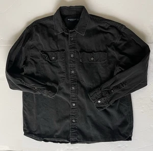 Abercrombie & Fitch camicia uomo grande anni 90 camicia oversize tinta unita nera a sacco - Foto 1 di 5