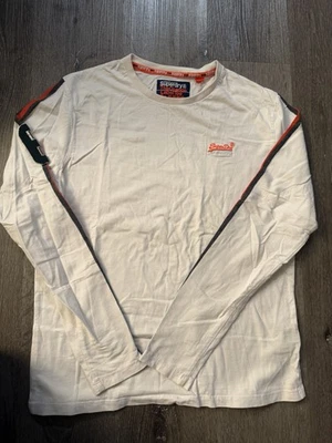 Superdry Essentials Camiseta Manga Larga Hombre Talla XL Blanco Arena Cuello Redondo Foto 1 de 4