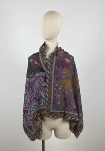 ETRO MILANO Rare Multicolor Wool Silk Abstract Print Lightweight Shawl Scarf - Picture 1 of 17