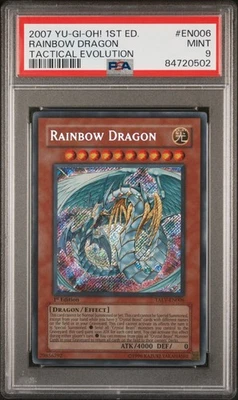 Rainbow Dragon Yugioh 2007 TAEV-EN006 Secret Rare 1st Edition PSA 9 - Image 1 of 2