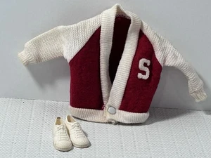 Vintage Ken Doll Varsity Sweater Jacket, Tennis Shoes Barbie - Picture 1 of 11