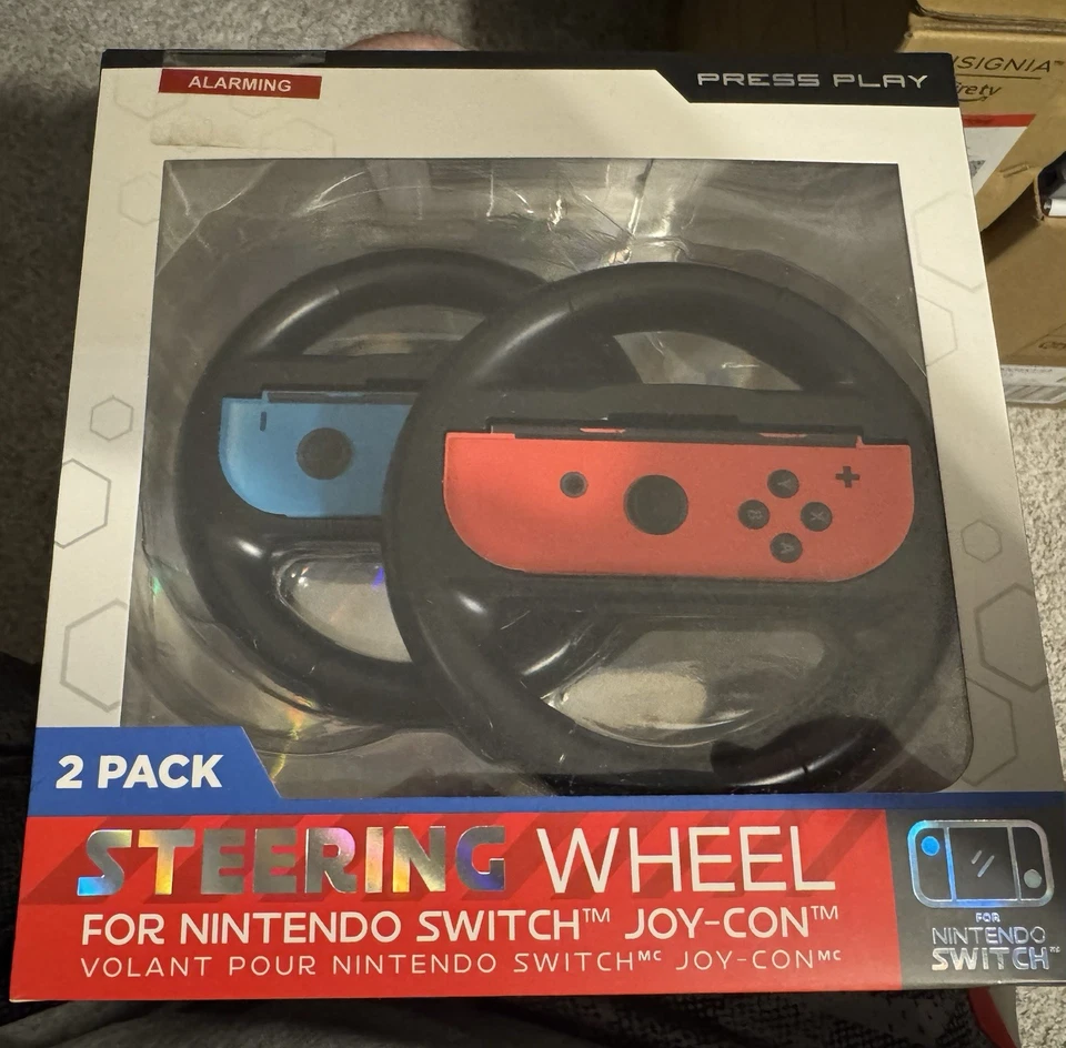Mario Kart Steering Wheel for Nintendo Switch Joy-Con Black 2 Pack Racing Wheel - Image 1 of 1