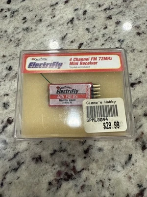 NEW GREATPLANES ELECTRIFLY GPML0044 4 CHANNEL FM 72MHz MINI RECEIVER - Image 1 of 2