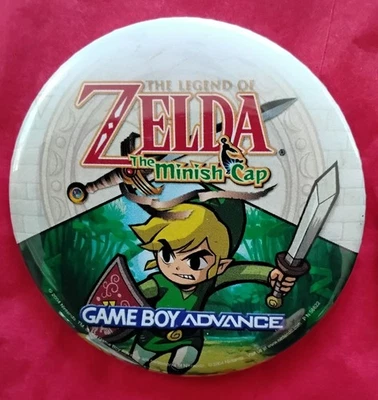 Rare Authentic Nintendo GBA Zelda Minish Cap pinback button, new - Image 1 of 2
