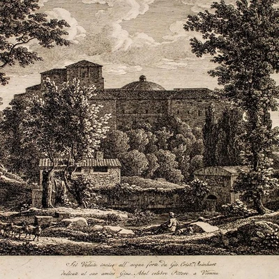 Johann Christian Reinhart Arricia Palazzo Historische Ansicht Aquaforte 1811 - Bild 1 von 3