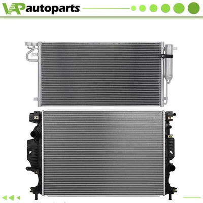 For 2017-2020 Ford Fusion Aluminium Radiator & AC Condenser Cooling Assembly Foto 1 de 4