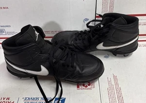 Jordan 1 Mid TD Alpha Menace Football Cleats Black/White Size 12 FJ6805-001 - Picture 1 of 16