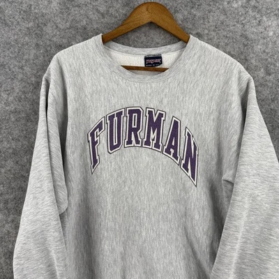 Sudadera De Colección JanSport Furman Para Hombres Grande Gris Cuello Redondo Hecha en EE. UU. Universidad Años 90 Foto 1 de 4