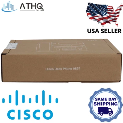 Cisco DP-9851-L-K9 IP Desk VoIP Phone 6-Line Enterprise with HD Audio Dual PoE - Image 1 of 4