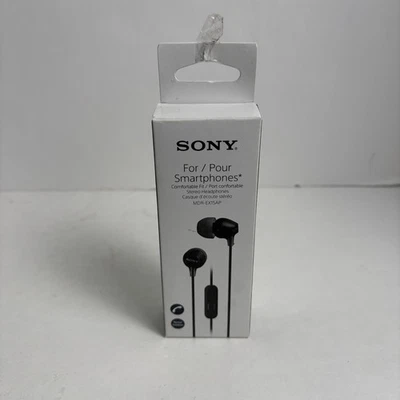 Auriculares estéreo Sony para teléfonos inteligentes con micrófono negros Foto 1 de 4