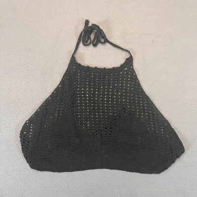 Moda International крючком укороченный Майка Sz Lg с бретелью через шею узел винтажный VS Rami - Изображение 1 из 4