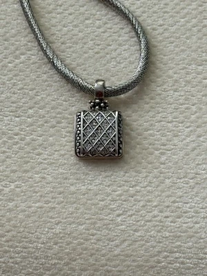 Colar realçador de pingente de prata esterlina e diamantes Michael Dawkins - Imagem 1 de 4