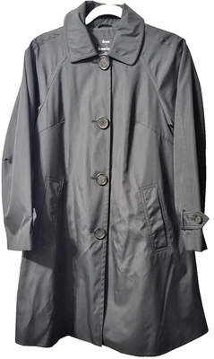 Abrigo Dennis Basso Negro Mujer XS Estampado Animal Lepardo Botón Chaqueta Foto 1 de 4