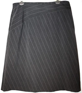 Gloria Vanderbilt Stretch A-Linie Rock Damen 14 figurschmeichelnde Nadelstreifen grau - Bild 1 von 3