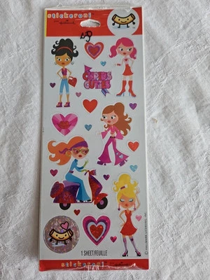 Vintage Hallmark Stickeroni Stickers Glam 1 Sheet Scrapbook Cupid Valentine - Image 1 of 2